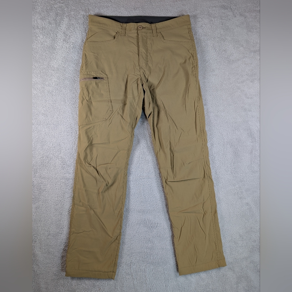 Eddie Bauer Pants Mens 32 x 32 Tan Fleece Lined Tech Nylon Stretch Cargo Pocket